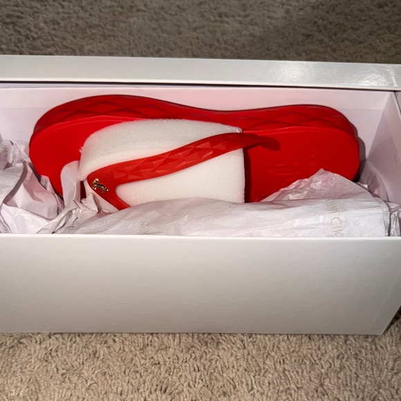 Jimmy Choo Shoes - Red Jelly Flip Flop Sandals